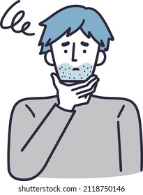 man with a blue beard simple illustration