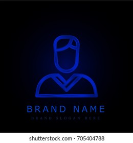 Man blue chromium metallic logo