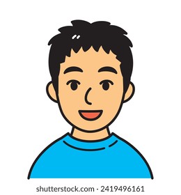 man in blue clothes, vector illustration