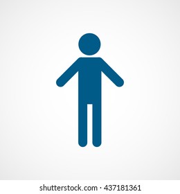 Man Blue Flat Icon On White Background