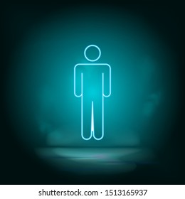 Man blue neon vector icon. Simple element illustration from map and navigation concept. Man blue neon vector icon. Real estate concept vector illustration.
