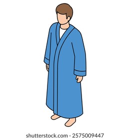 a man in a blue robe isolated vector object