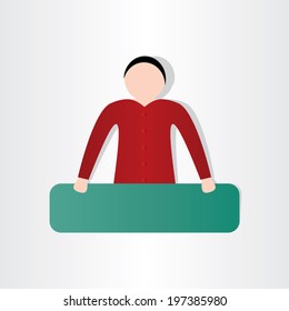 man with board design