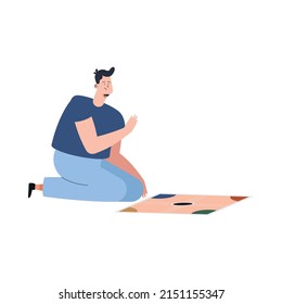 hombre con icono de juego de mesa