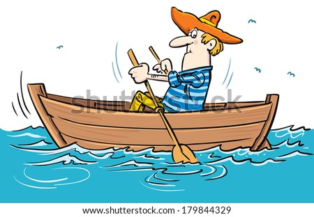 Man in  the boat.