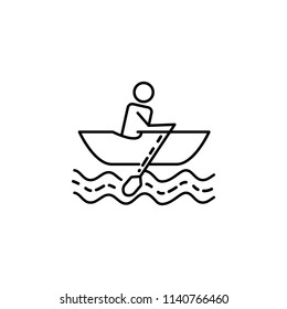 man in a boat dusk style icon. Element of travel icon for mobile concept and web apps. Thin line man in a boat dusk style icon can be used for web and mobile on white background