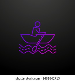 Man in a boat dusk style nolan icon. Elements of summer holiday and travel set. Simple icon for websites, web design, mobile app, info graphics