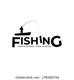 Man in boat fishing you can use for your community logo