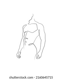 Man Body Line Drawing Illustration.