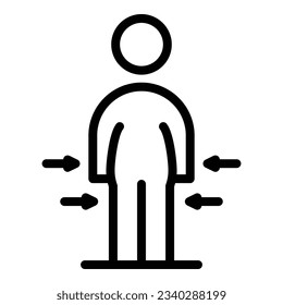 Man body liposuction icon outline vector. Beauty treatment. Fat surgery