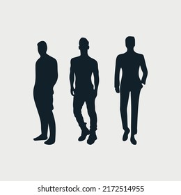 Man Body Pose Vector Silhouette Male Character