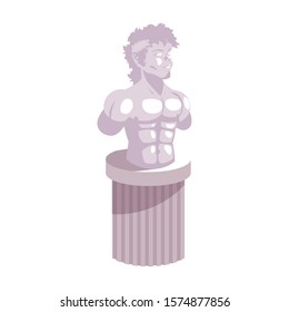 man body sculpture, art gallery on white background vector illustration design