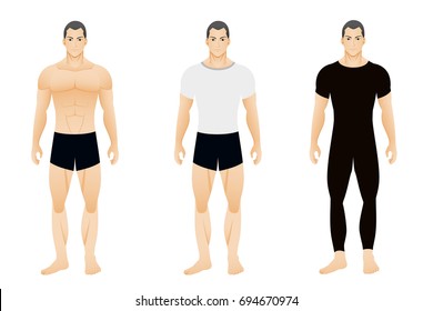 man body shape standing graphic vector