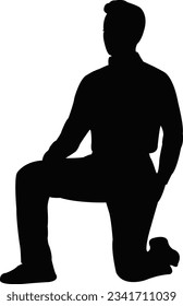 vector de silueta corporal de un hombre