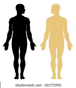 Man body vector silhouette. EPS 10