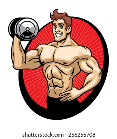 man bodybuilder mascot