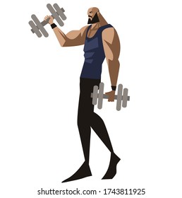 man bodybuilder training in the gym