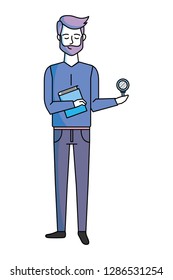 man with book
