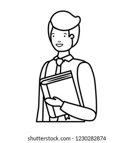 man with book of diary avatar character