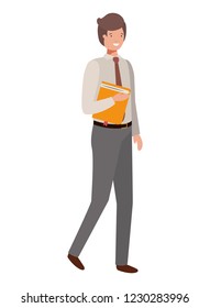 man with book of diary avatar character