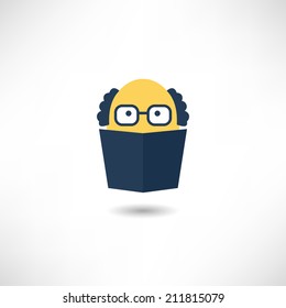 Man with book icon