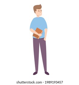 Man with book icon. Cartoon of Man with book vector icon for web design isolated on white background