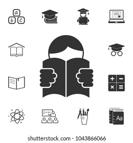Man With book icon. Detailed set of education element icons. Premium quality graphic design. One of the collection icons for websites, web design, mobile app on white background