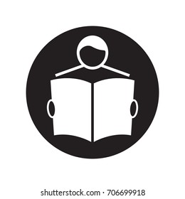 Man with a book, icon, eps10