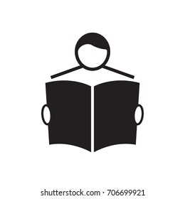 Man with a book, icon, eps10
