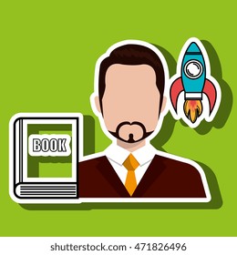 man book idea icon vector illustration design