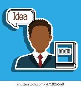man book idea icon vector illustration design