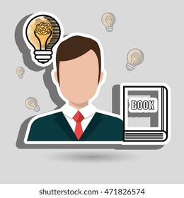 man book idea icon vector illustration design