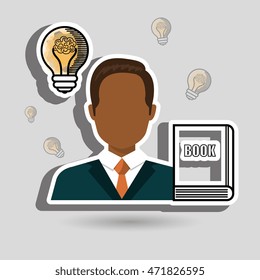 man book idea icon vector illustration design