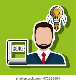 man book idea icon vector illustration design