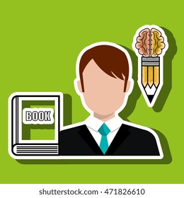 man book idea icon vector illustration design