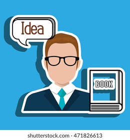 man book idea icon vector illustration design