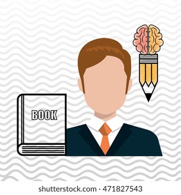 man book idea icon vector illustration design