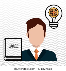man book idea icon vector illustration design