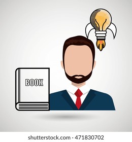man book idea icon vector illustration design