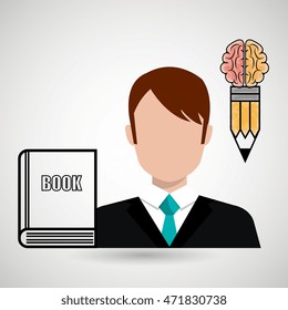 man book idea icon vector illustration design