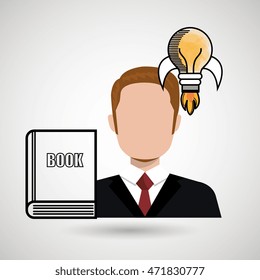 man book idea icon vector illustration design