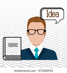man book idea icon vector illustration design