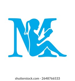 Man Book Logo combine with letter M vector template