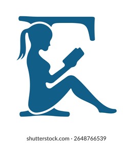 Man Book Logo combine with letter F vector template