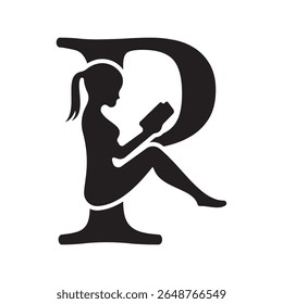 Man Book Logo combine with letter P vector template