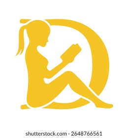Man Book Logo combine with letter D vector template