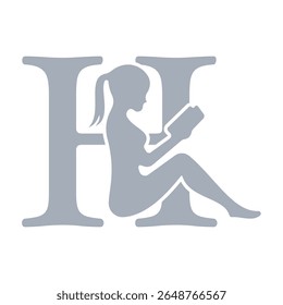 Man Book Logo combine with letter H vector template
