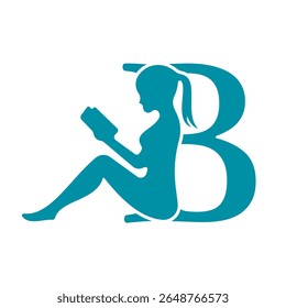 Man Book Logo combine with letter B vector template