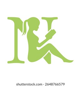 Man Book Logo combine with letter N vector template