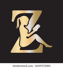 Logotipo Man Book combinado com modelo de vetor letra Z